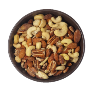 Mixed Nuts: Almonds, Brazil, Cashew, Macadamia, Pecan (Roasted Salted)